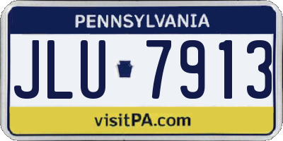 PA license plate JLU7913