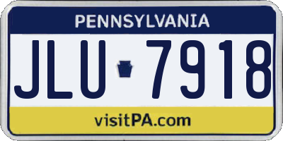 PA license plate JLU7918