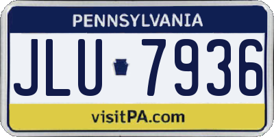 PA license plate JLU7936
