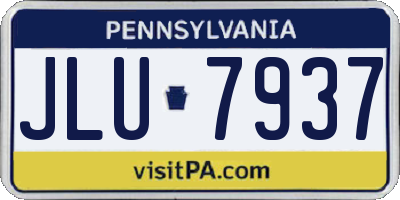 PA license plate JLU7937