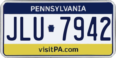 PA license plate JLU7942