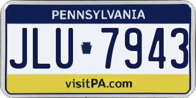 PA license plate JLU7943