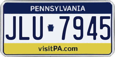 PA license plate JLU7945