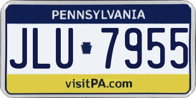 PA license plate JLU7955
