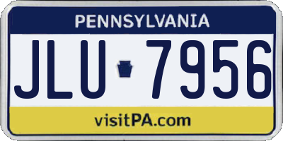 PA license plate JLU7956