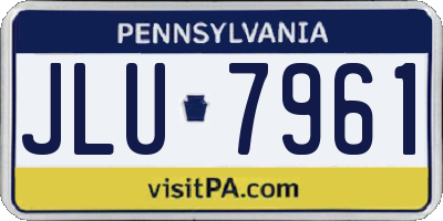 PA license plate JLU7961