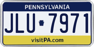 PA license plate JLU7971