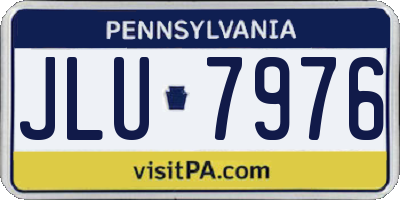 PA license plate JLU7976