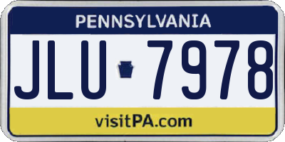 PA license plate JLU7978