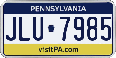 PA license plate JLU7985