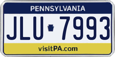 PA license plate JLU7993