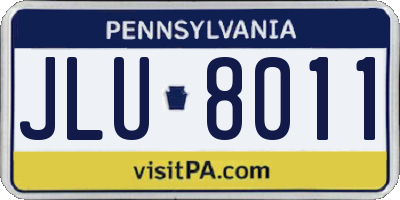 PA license plate JLU8011