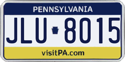 PA license plate JLU8015