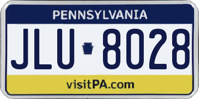 PA license plate JLU8028