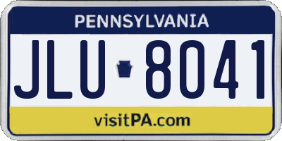 PA license plate JLU8041