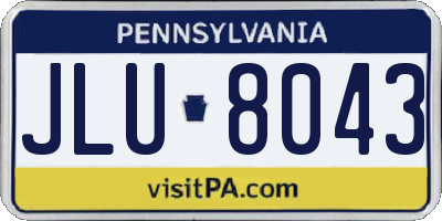 PA license plate JLU8043