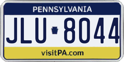 PA license plate JLU8044