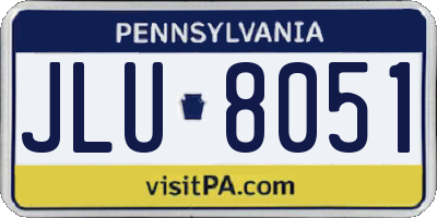 PA license plate JLU8051