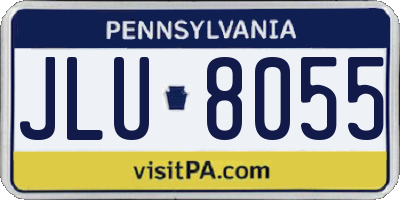 PA license plate JLU8055