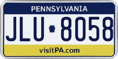 PA license plate JLU8058