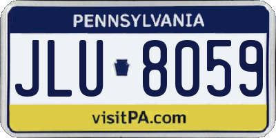 PA license plate JLU8059