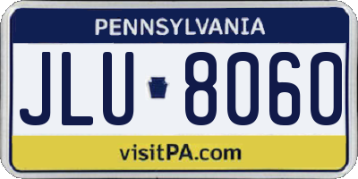 PA license plate JLU8060