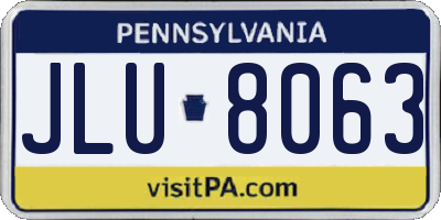 PA license plate JLU8063