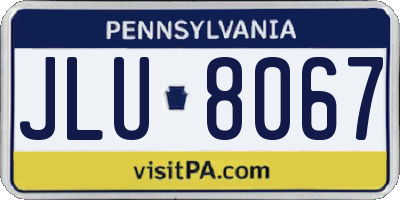 PA license plate JLU8067