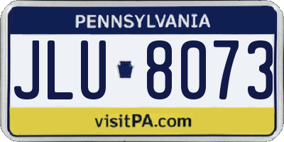 PA license plate JLU8073