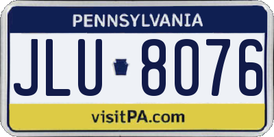 PA license plate JLU8076