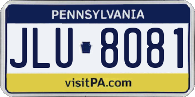 PA license plate JLU8081