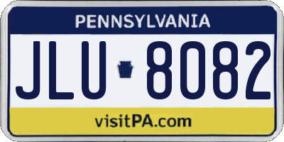 PA license plate JLU8082