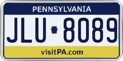 PA license plate JLU8089
