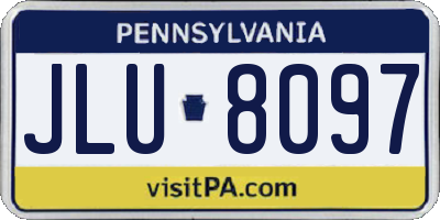 PA license plate JLU8097