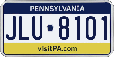 PA license plate JLU8101