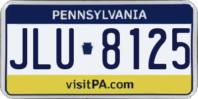 PA license plate JLU8125