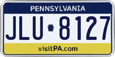PA license plate JLU8127