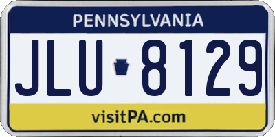 PA license plate JLU8129