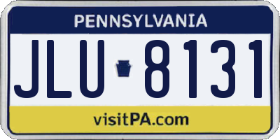 PA license plate JLU8131