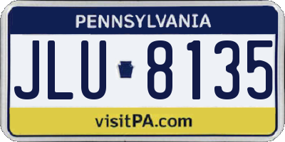 PA license plate JLU8135
