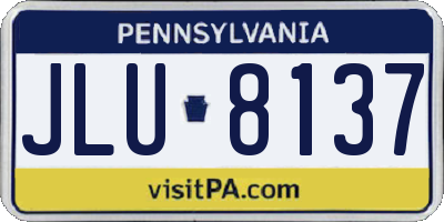 PA license plate JLU8137