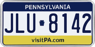 PA license plate JLU8142