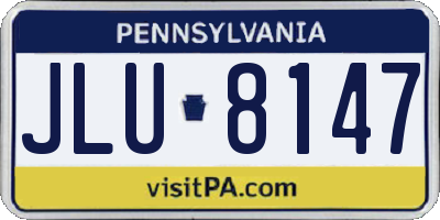 PA license plate JLU8147