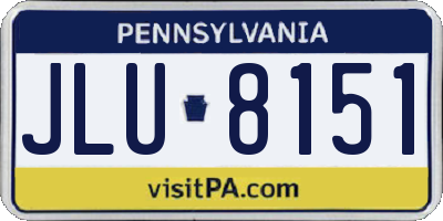 PA license plate JLU8151