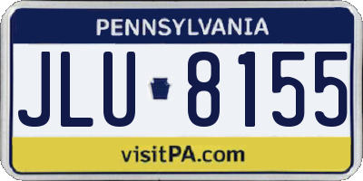 PA license plate JLU8155