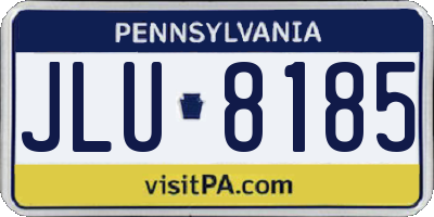 PA license plate JLU8185