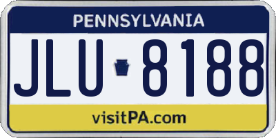PA license plate JLU8188