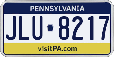 PA license plate JLU8217