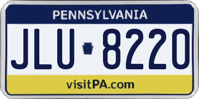 PA license plate JLU8220