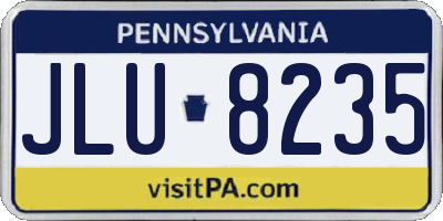 PA license plate JLU8235